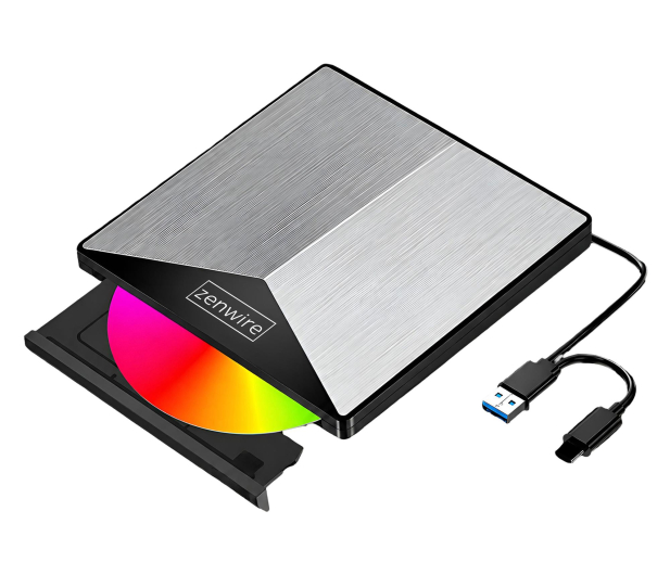 Zenwire Napęd Zewnętrzny DVD CD RW 2w1 USB 3.0 USB-C 3.1 SY881 - 1604628 - zdjęcie